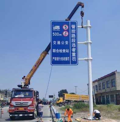 株洲双悬臂标志杆、交通标志杆制作、门架立柱加工厂家